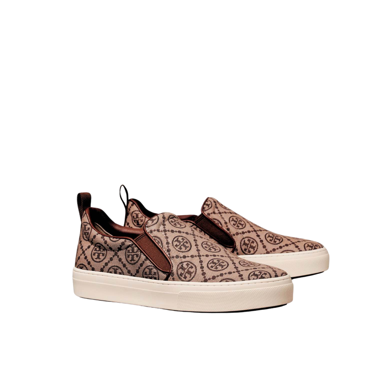 【Tory Burch Outlet】(專櫃出清US10) T Monogram Slip-On Sneakers  酒紅