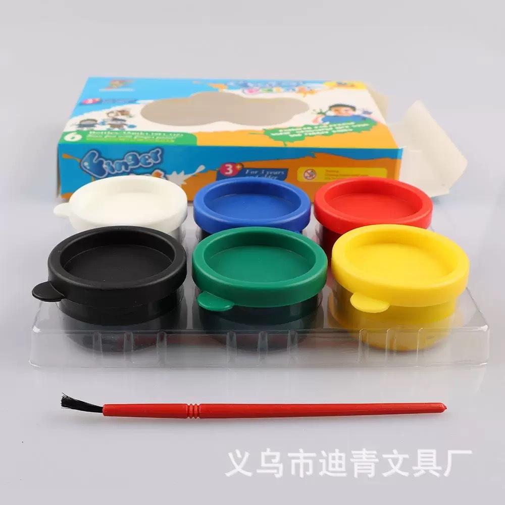 儿童手指画颜料 幼儿印泥绘画 6色套装