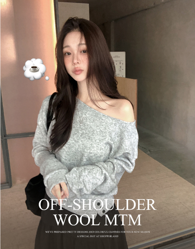 秋冬預訂｜雙向紐扣露肩針織衫