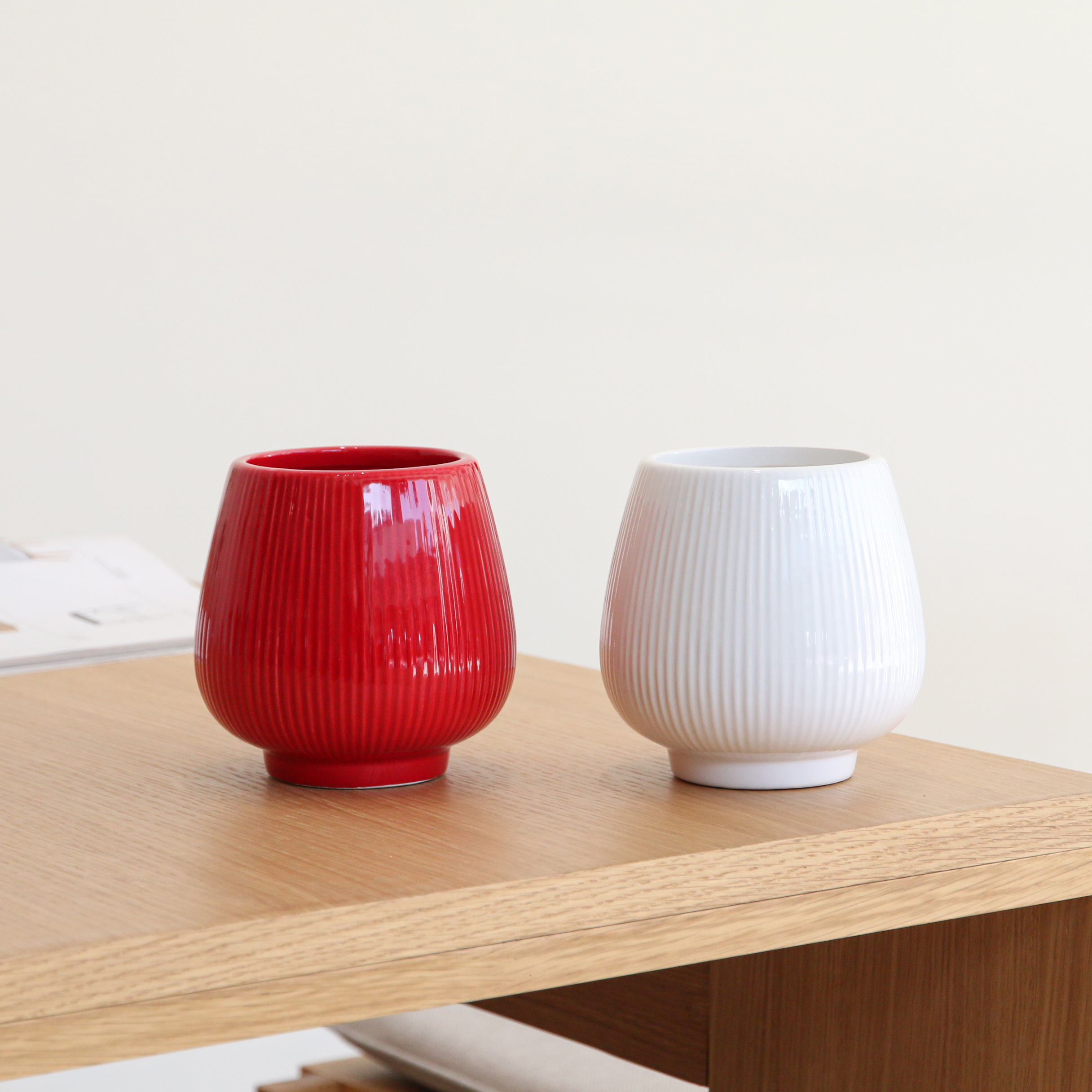 陶瓷花器 胖胖杯 小 2色