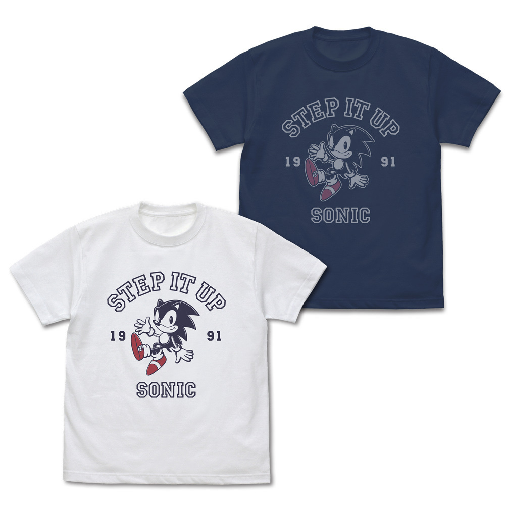 Cospa 011226 クラシックソニック 「STEP IT UP」 Tシャツ [ソニック・ザ・ヘッジホッグ] WHITE