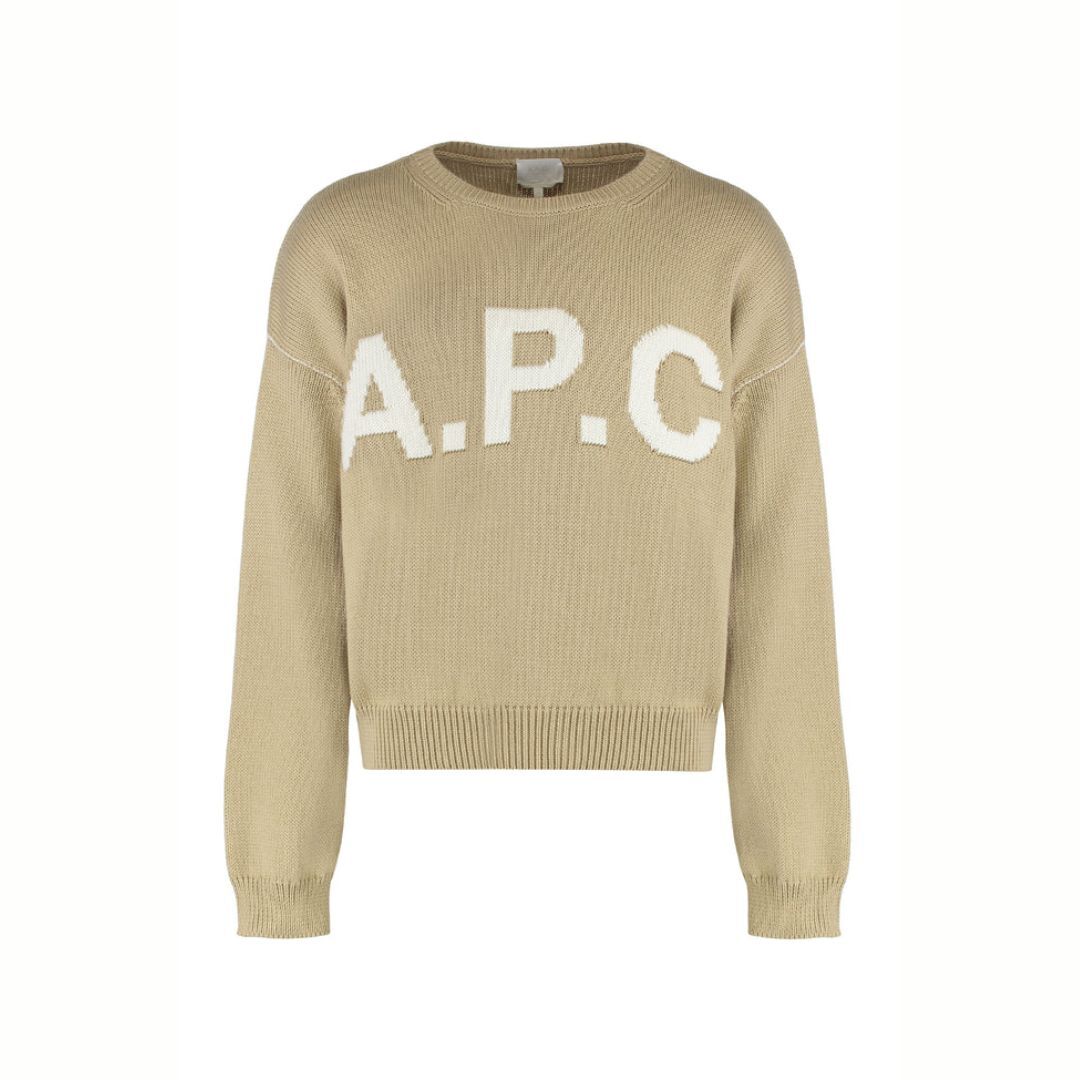 1FF0101-169 [A.P.C.] Crew Neck Sweater Beige (SS26) #WOASL-M23009_AAE (C-EU-E)