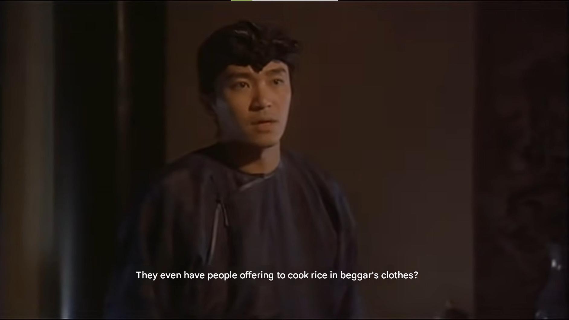 Stephen Chow and Ng Man-tat shocked expression in Nine Grade Sesame Official bedroom scene