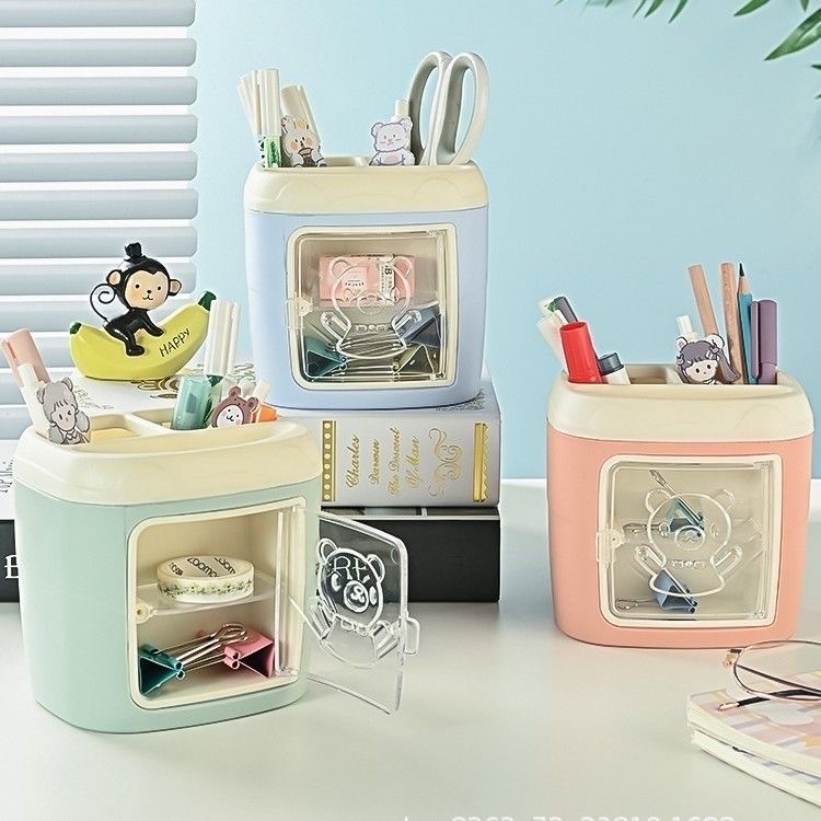 开心熊 笔筒 多功能 创意笔筒