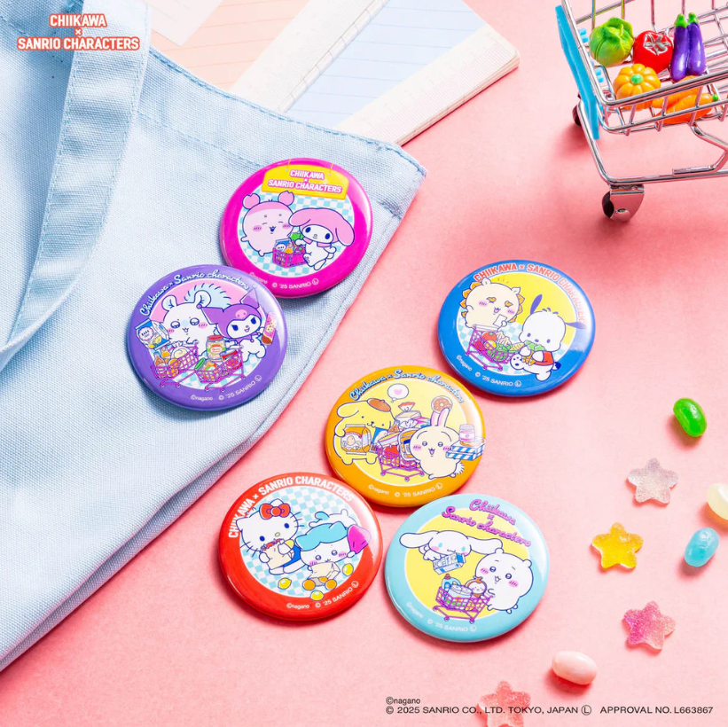 Chiikawa x Sanrio Characters Trading Supermarket Badges