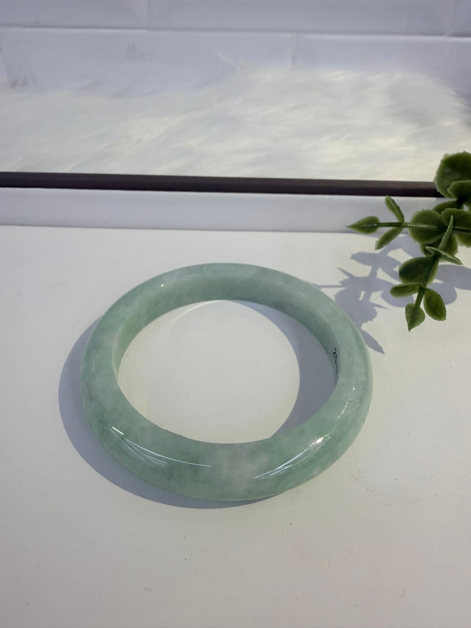 【直播】LL1005189 蘋果綠正圈-緬甸A貨翡翠手鐲 (855)