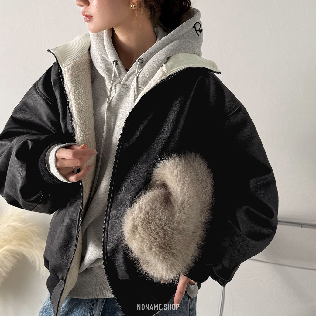 🔥限時特價🔥 JAVA 復古 雙面 仿皮革 羊羔毛 外套 兩色 (女款)