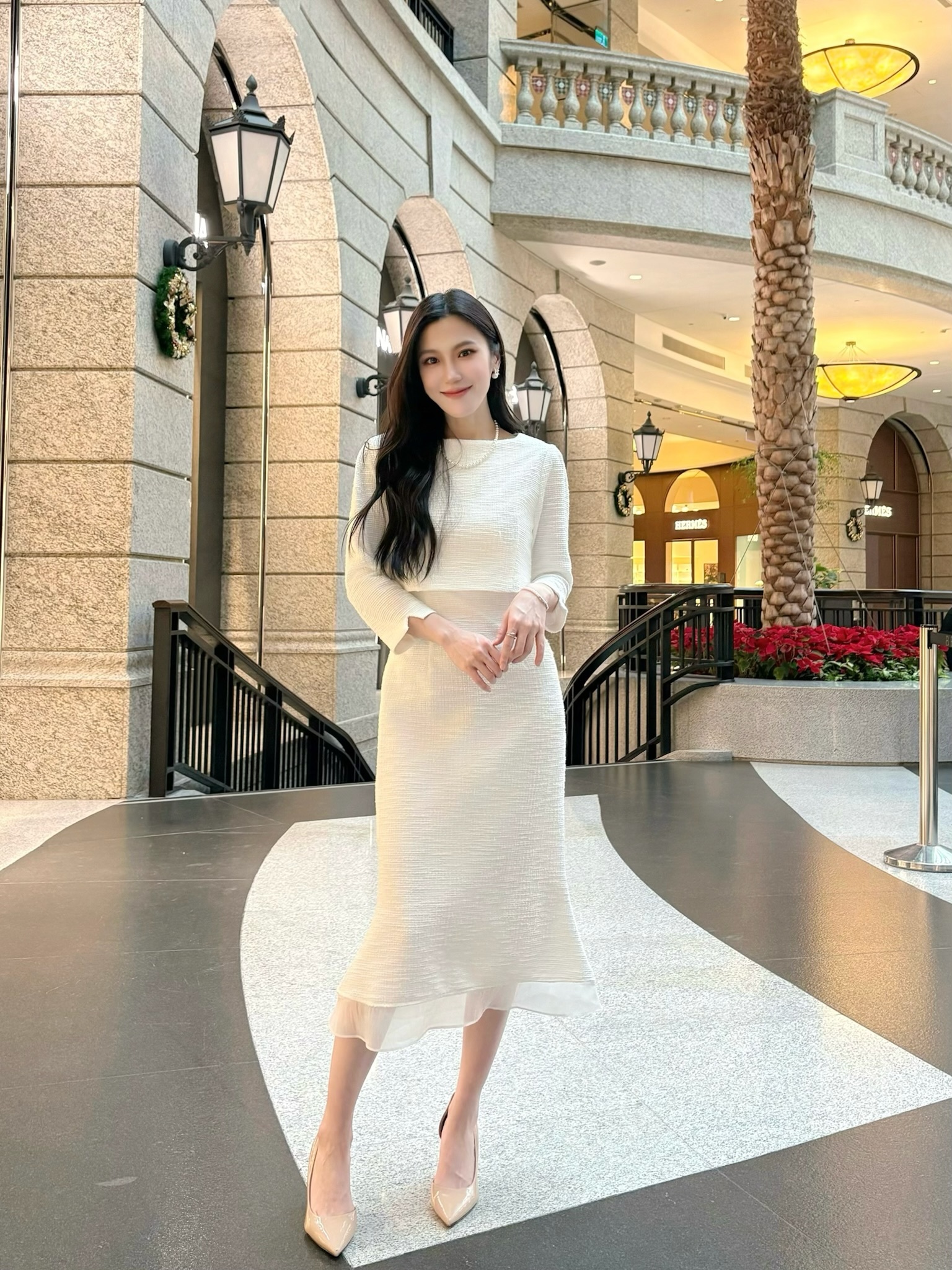 ( JS ) 絕美擺透紗織紋魚尾洋