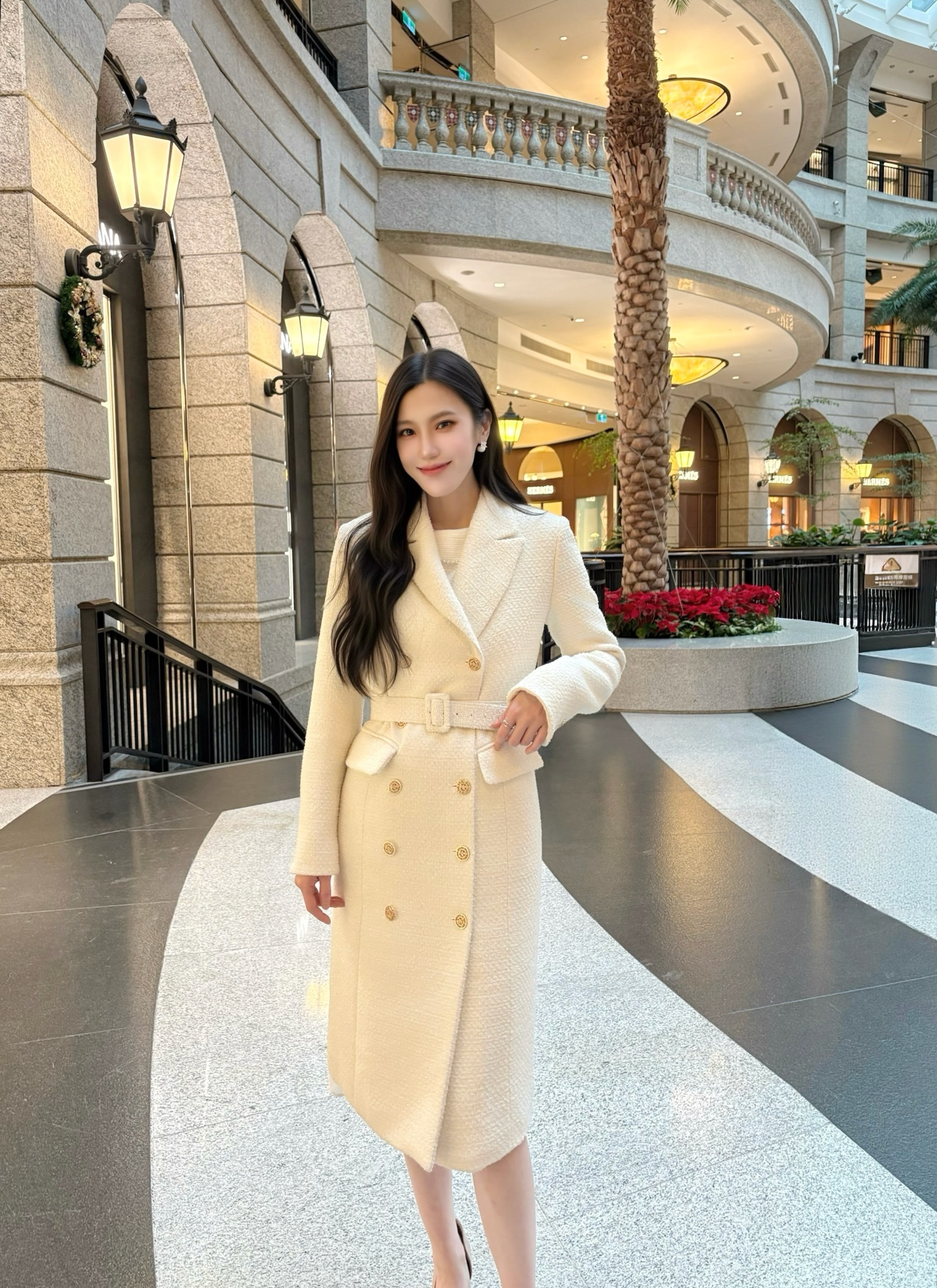 細閃名媛風!保暖長大衣(羊毛20%)