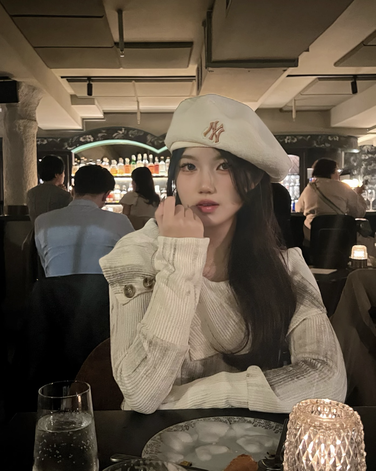 MLB 貝雷帽 羊羔帽 奶油白 NY標