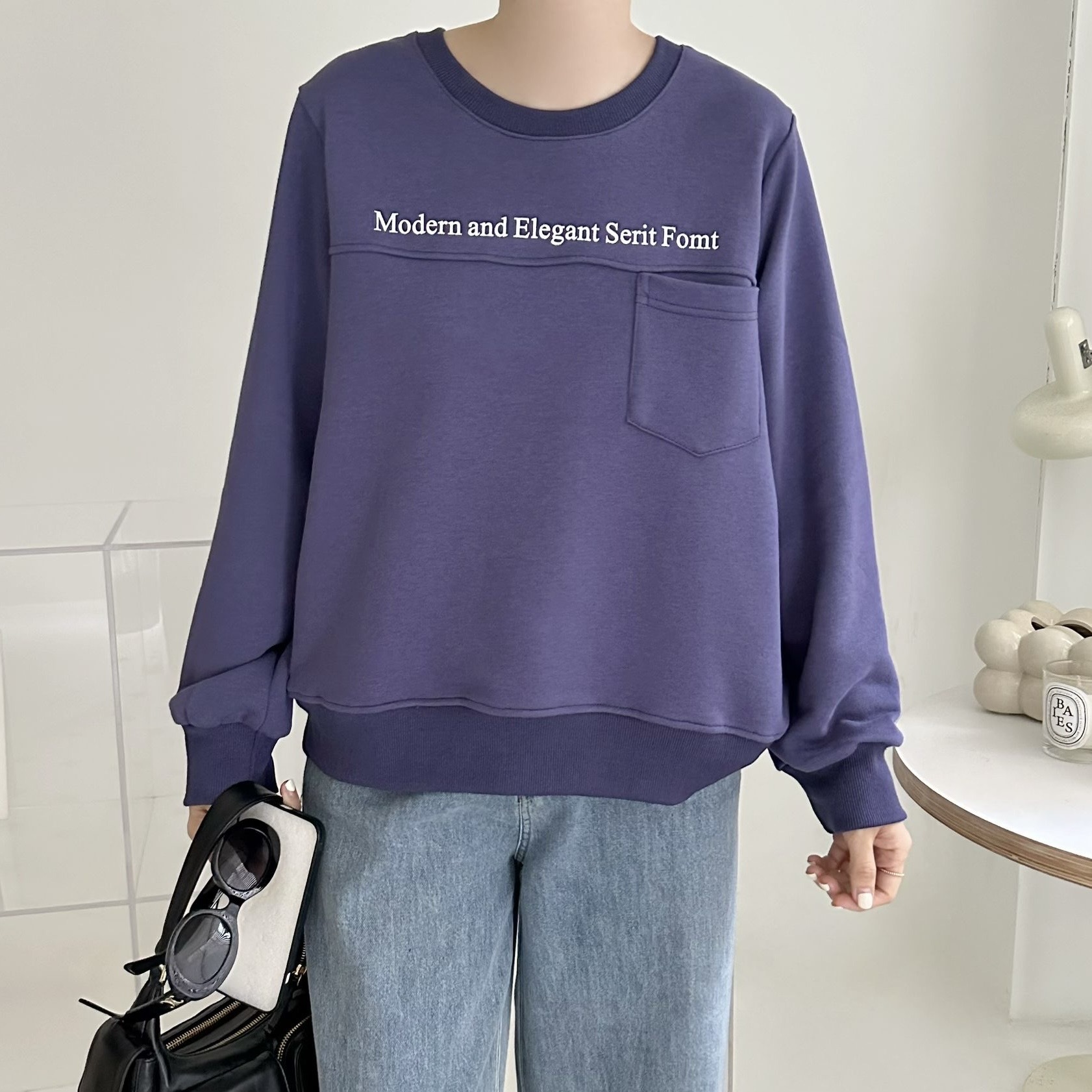 【BONNIE】胸小袋印字珠地衛衣 (E143-E146)