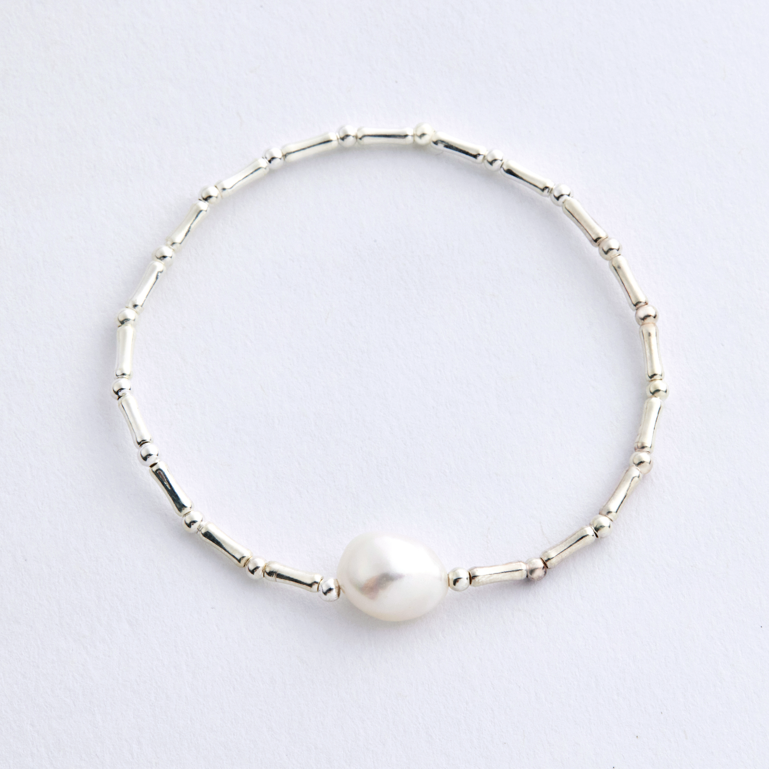 B500 | 純銀淡水珍珠彈性手鍊