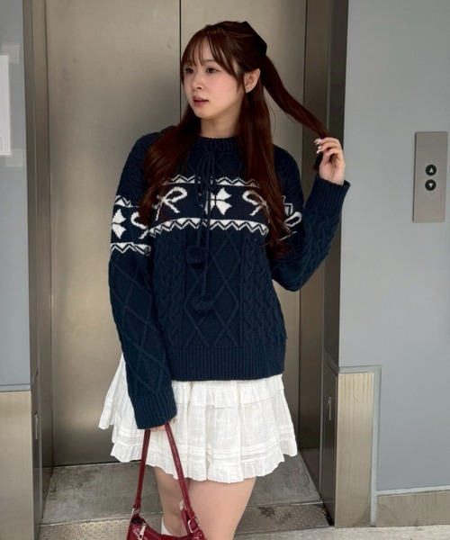 日本預訂 WINTER SALE ODO 考維坎風格針織套頭衫