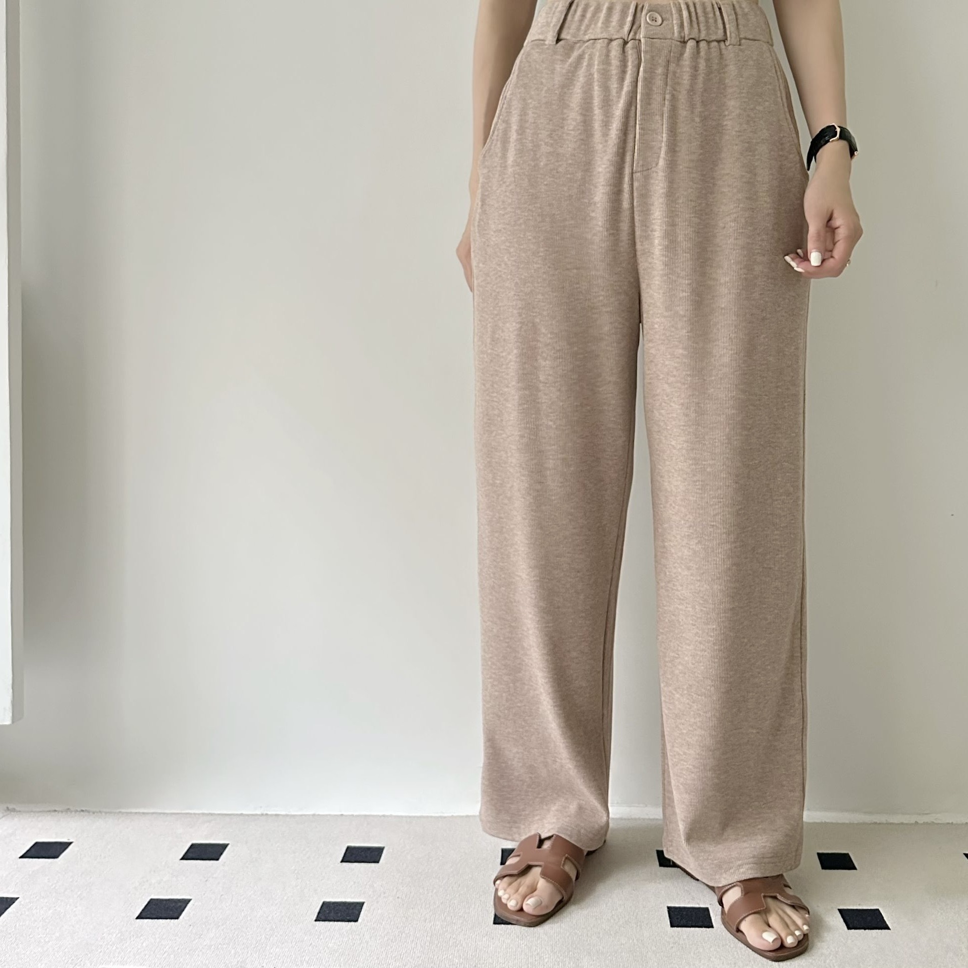 【BONNIE】全橡筋腰幼坑紋直腳褲