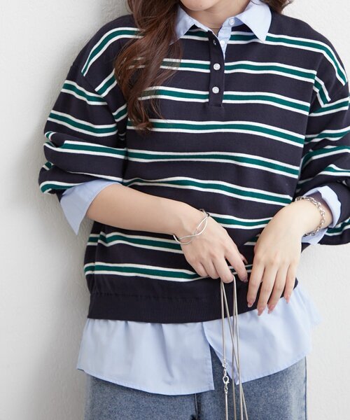 日本預訂 WINTER SALE ODO 假兩件襯衫式針織衫