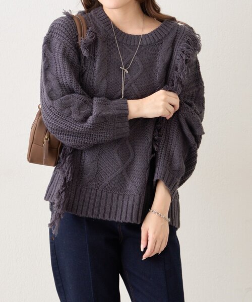 日本預訂 WINTER SALE ODO 流蘇麻花針織套頭衫