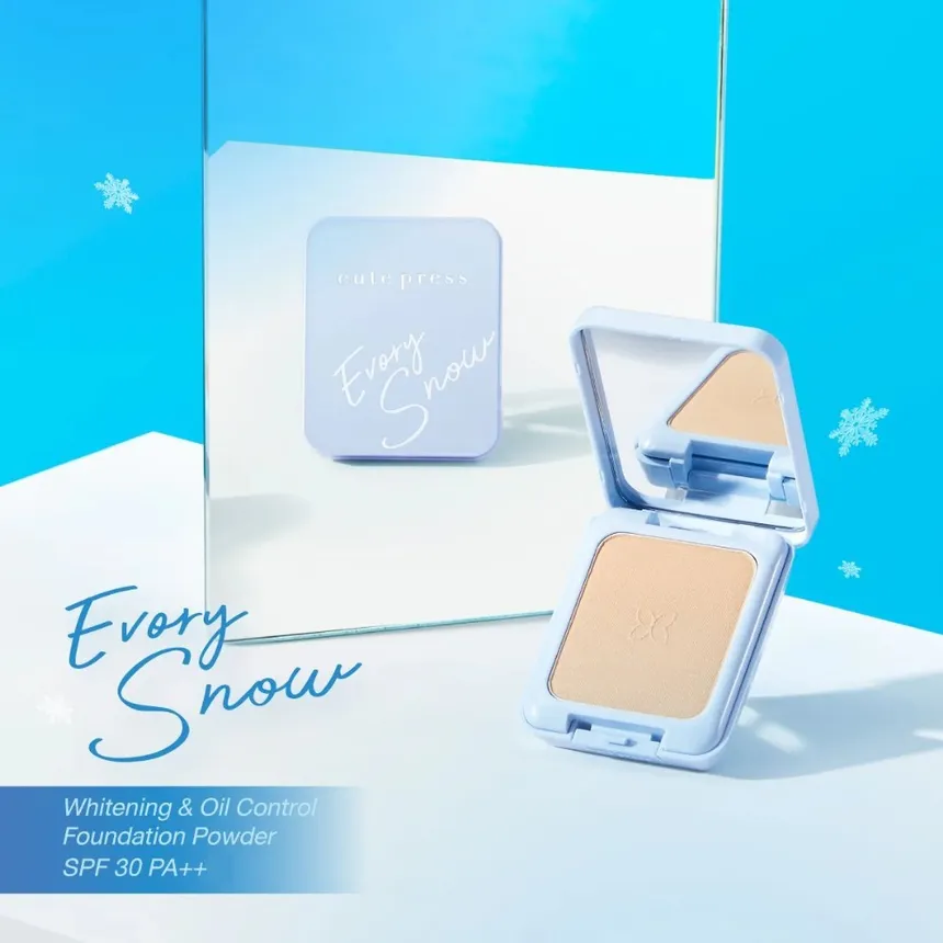 泰國人氣彩妝 Cute Press Evory Snow Whitening & Oil Control Foundation Mini Powder SPF 30 PA++ 雪白亮澤控油粉底迷你粉餅 #N2色 ( 5g 迷你便攜裝 )