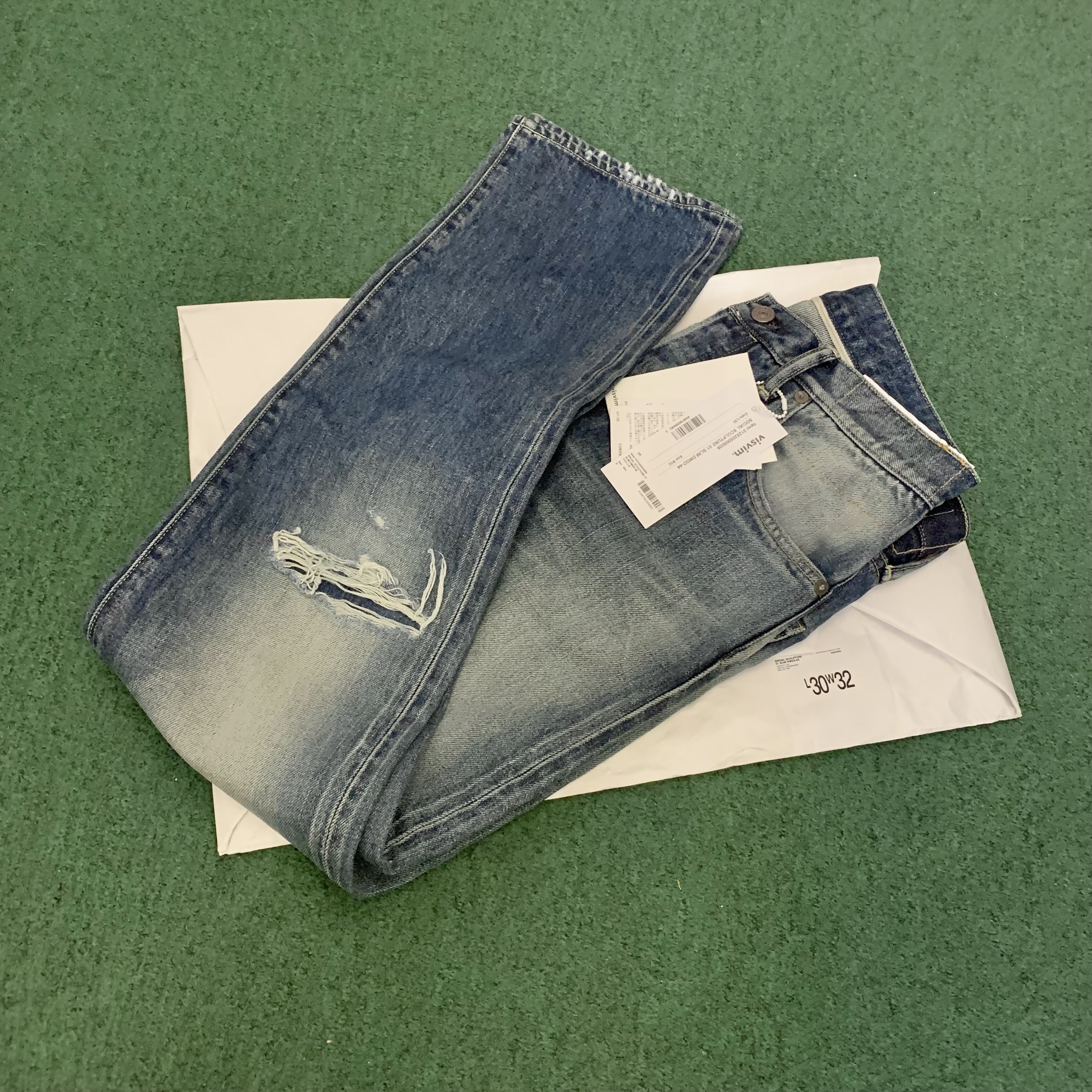VISVIM 2025 A/W SOCIAL SCULPTURE DMGD-44 JEANS - SIZE 32 / 01 SLIM CUT IN STOCK NOW (現貨發售中)