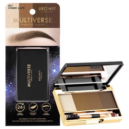 泰國人氣彩妝 Browit Multiverse Eye Brow Palette X 4 Colors Eyebrow Powder + Highlighter 4合1眉毛調色盤