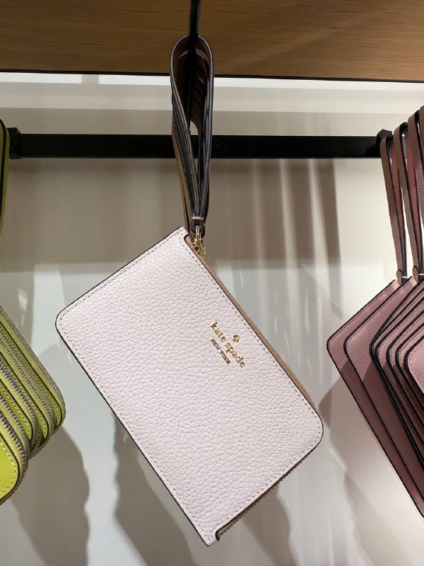 [U] KATE SPADE POWDERED S KN738 LUCY COLORBLOCK PEBBLED SM LZIP CH WRISTLET, 196021714085 (UK131)