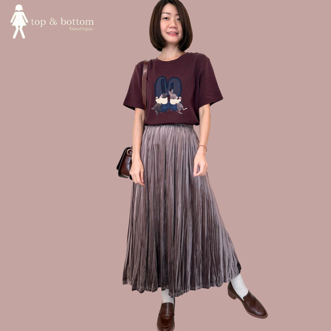 SHORT SLEEVE BEAR & RABBIT TEE WITH SCARF