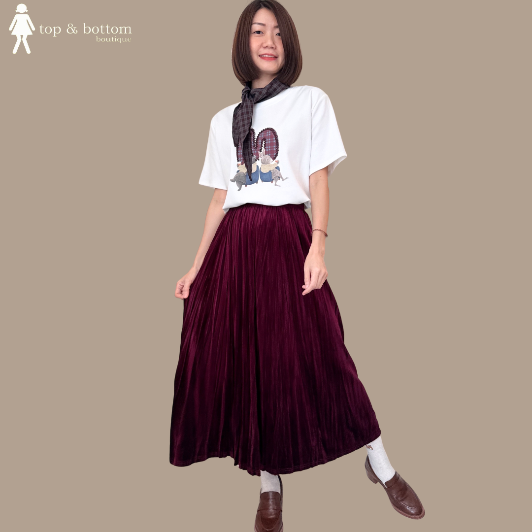 SHORT SLEEVE BEAR & RABBIT TEE WITH SCARF