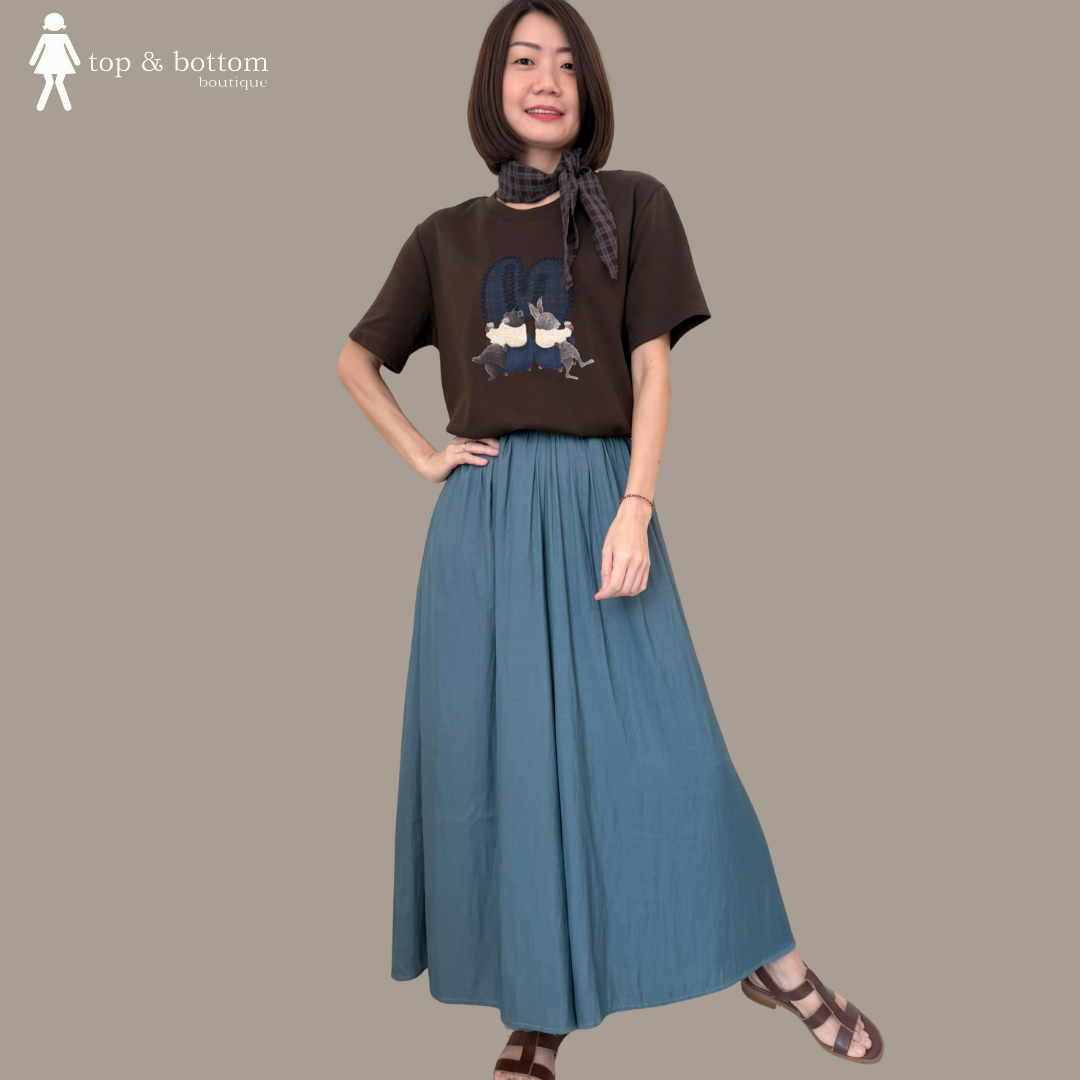 SHORT SLEEVE BEAR & RABBIT TEE WITH SCARF