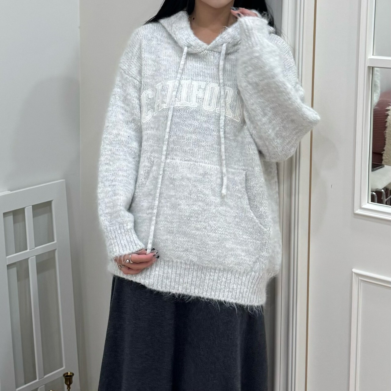 California 混織感連帽寬鬆毛衣