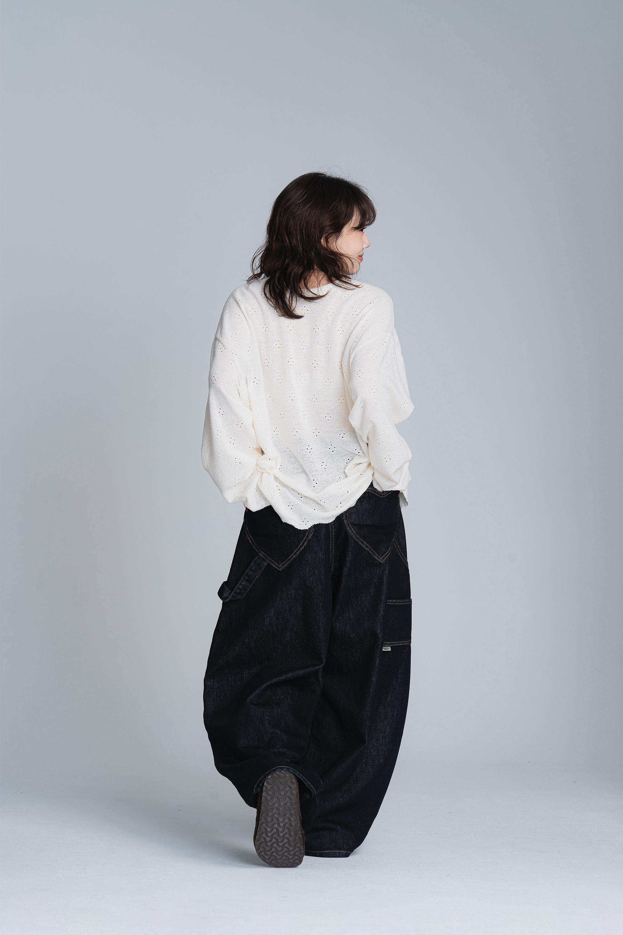 愛心造型口袋牛仔長褲 3色