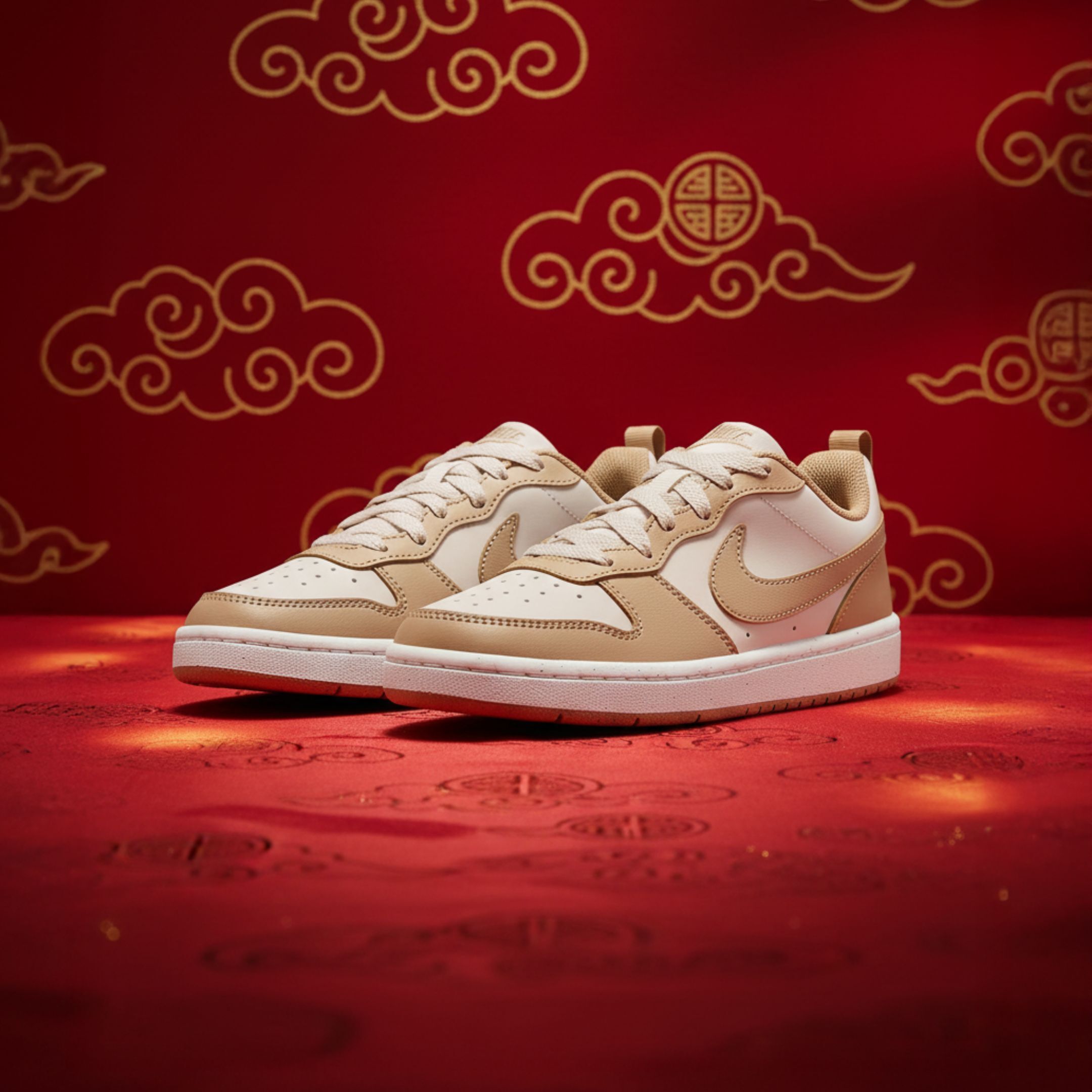 NICEDAY 代購 Nike Court Borough Low CNY 馬年 新年 春節 奶茶 卡其 白 大童 IQ2722-001