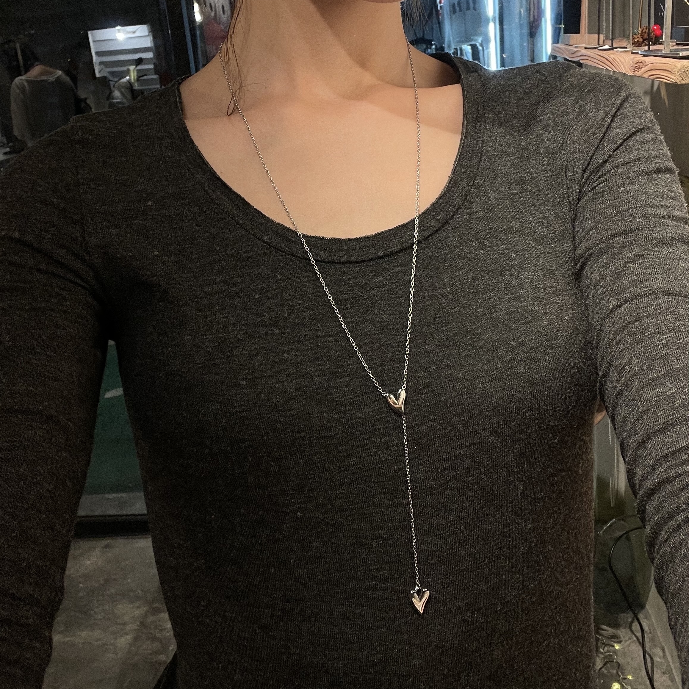 BOHM PARIS-雙愛心Y字鍊