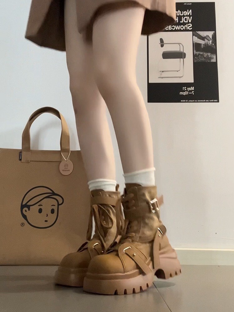 美式復古工裝靴