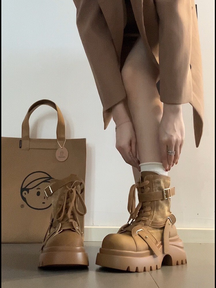 美式復古工裝靴