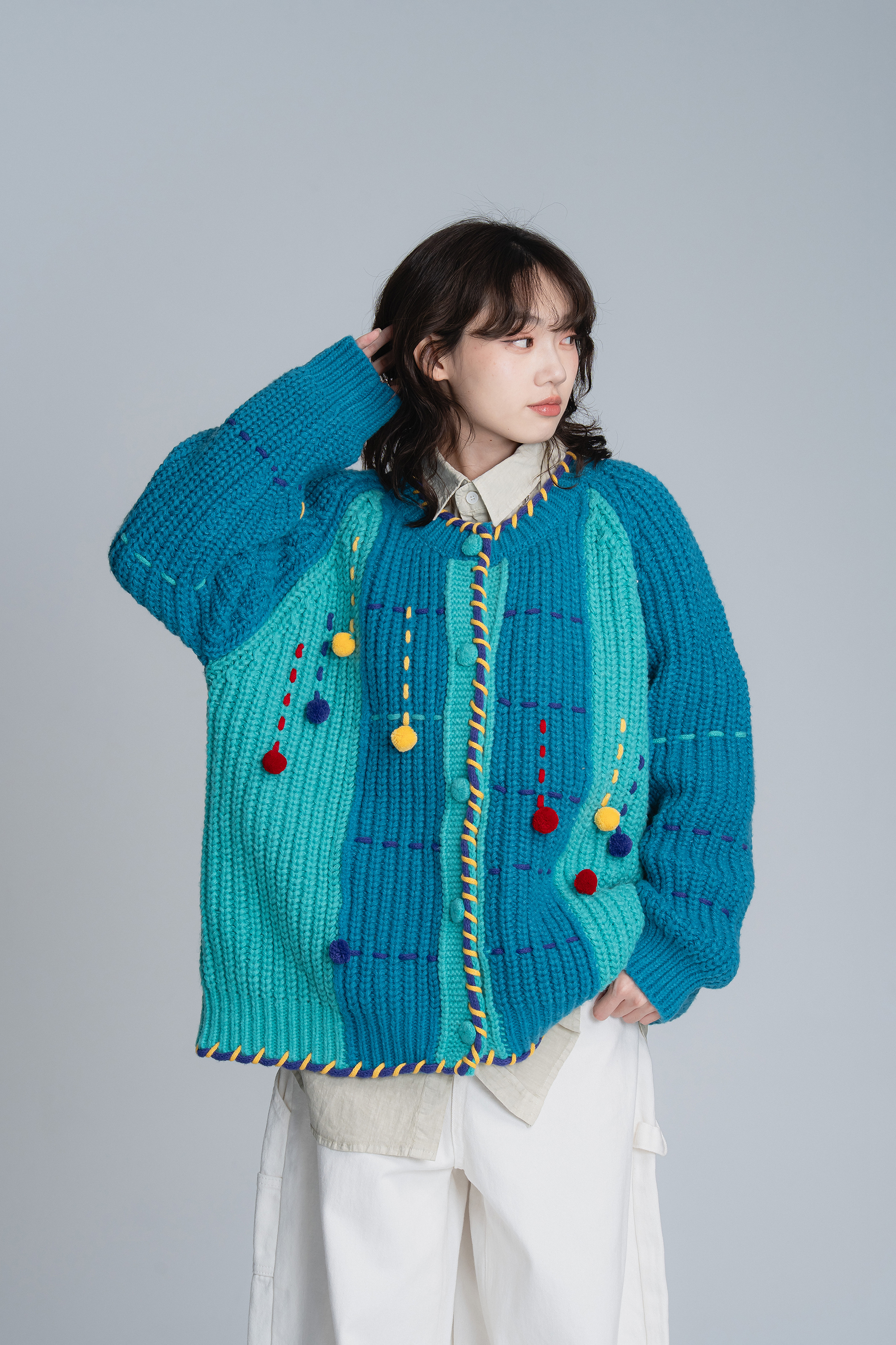 繽紛球球粗針織毛衣 2色