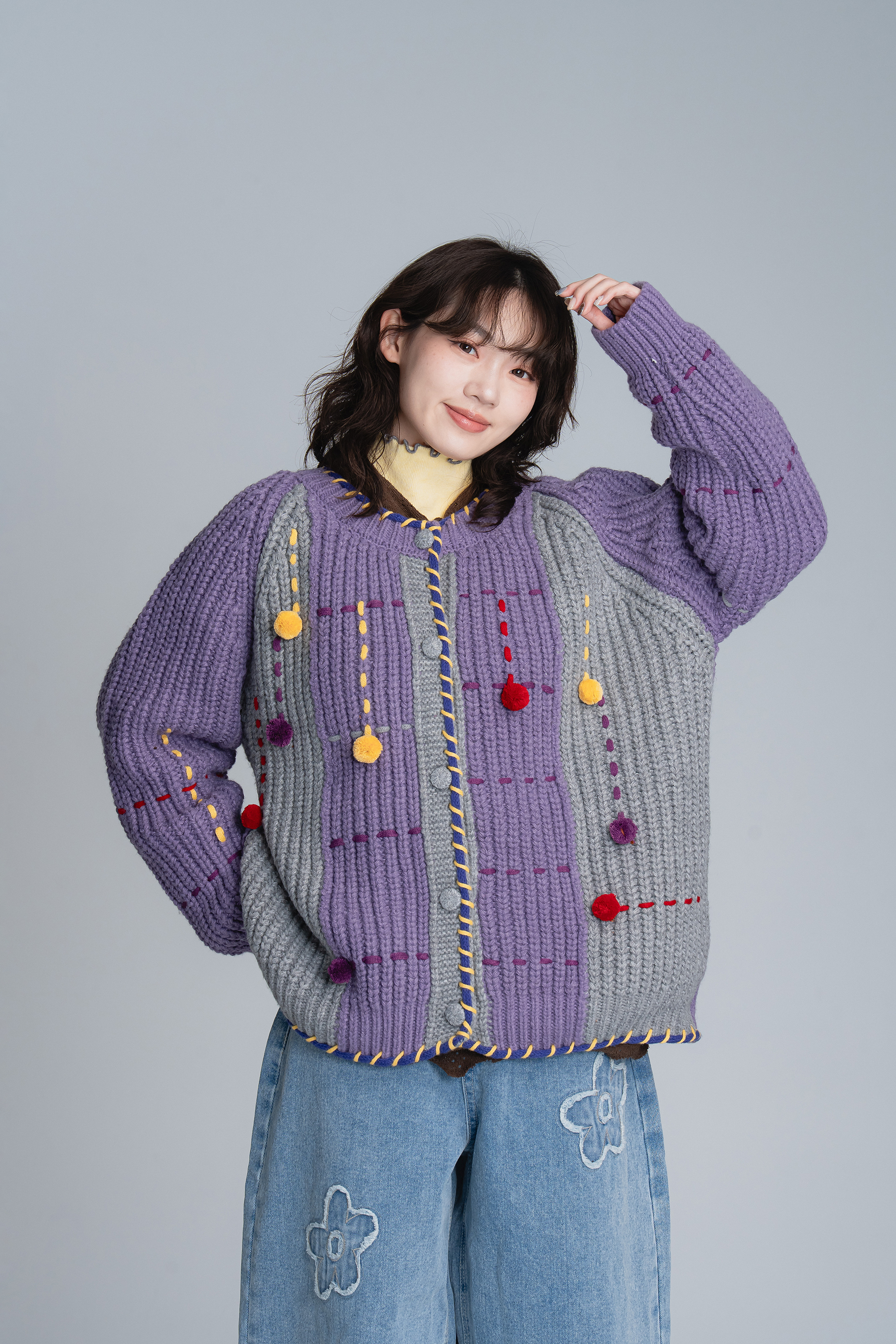 繽紛球球粗針織毛衣 2色