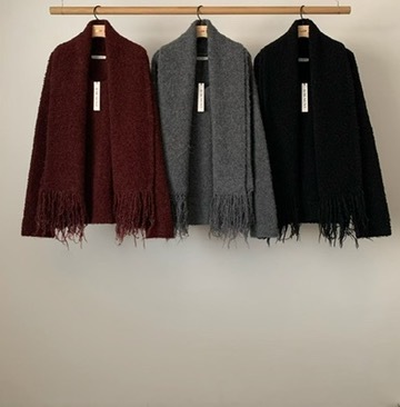 V13 大Ｖ領寬鬆毛衣set (深紅/深灰/黑)