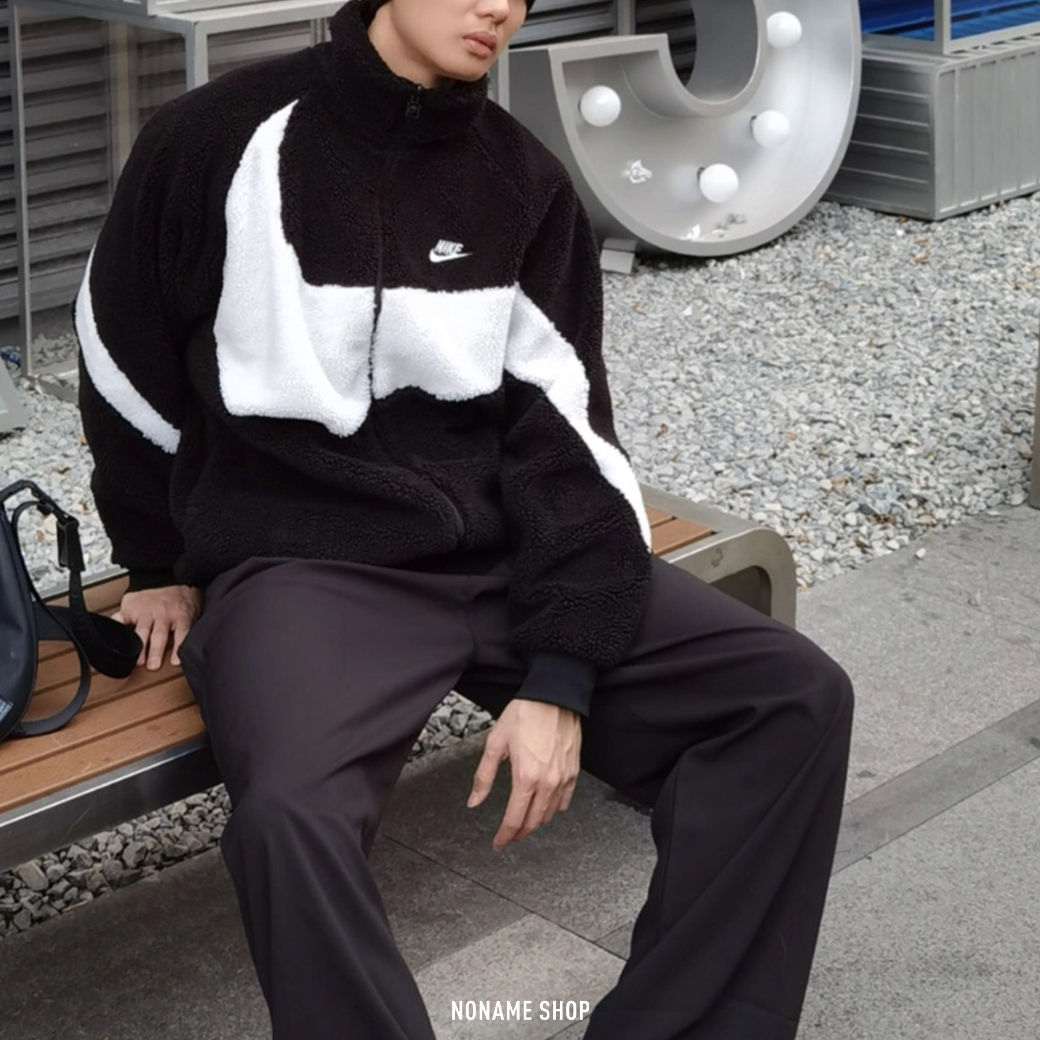 🔥限時特價🔥 NIKE BIG SWOOSH  搖粒絨 雙面穿 大勾  保暖 毛毛外套 黑色 (男款)