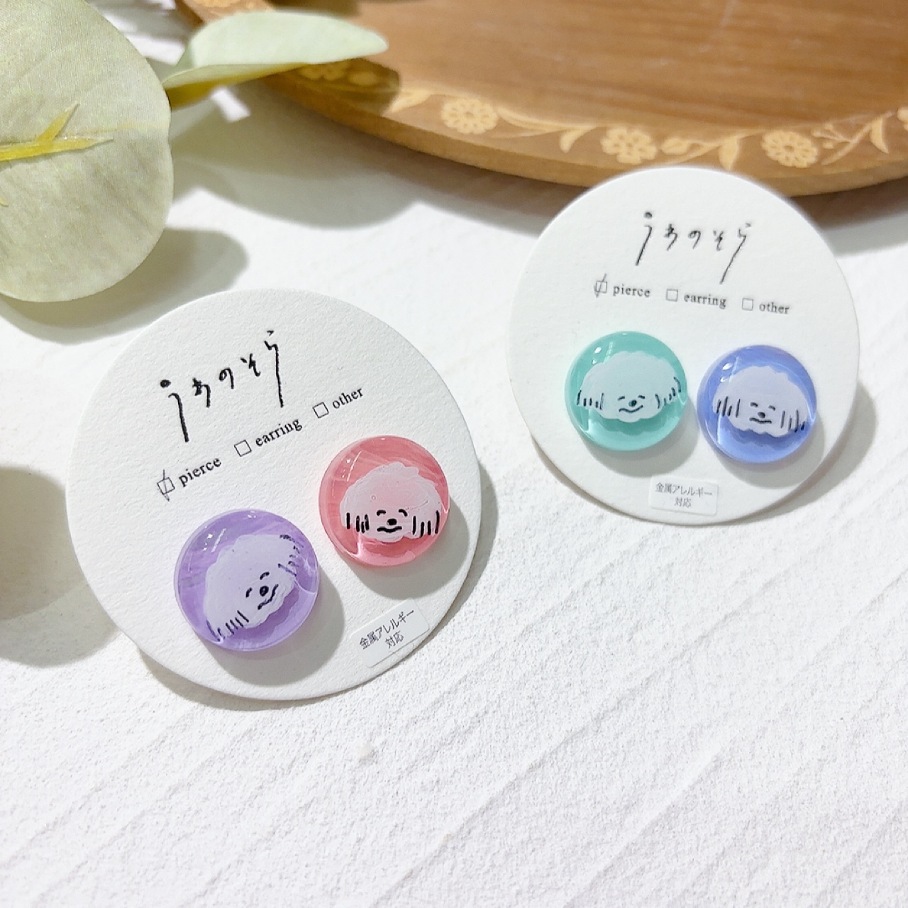 [手作家] 手繪狗仔耳環