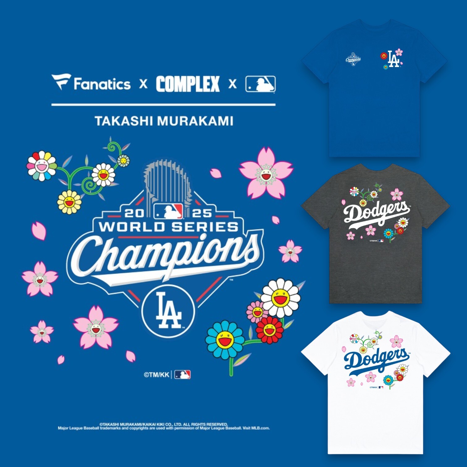 2025AW FANATICS X TAKASHI MURAKAMI X MLB LA DODGERS 2025 WORLD SERIES CHAMPIONS T-SHIRT 世界大賽 冠軍道奇 洛杉磯 村上隆 短T 現貨