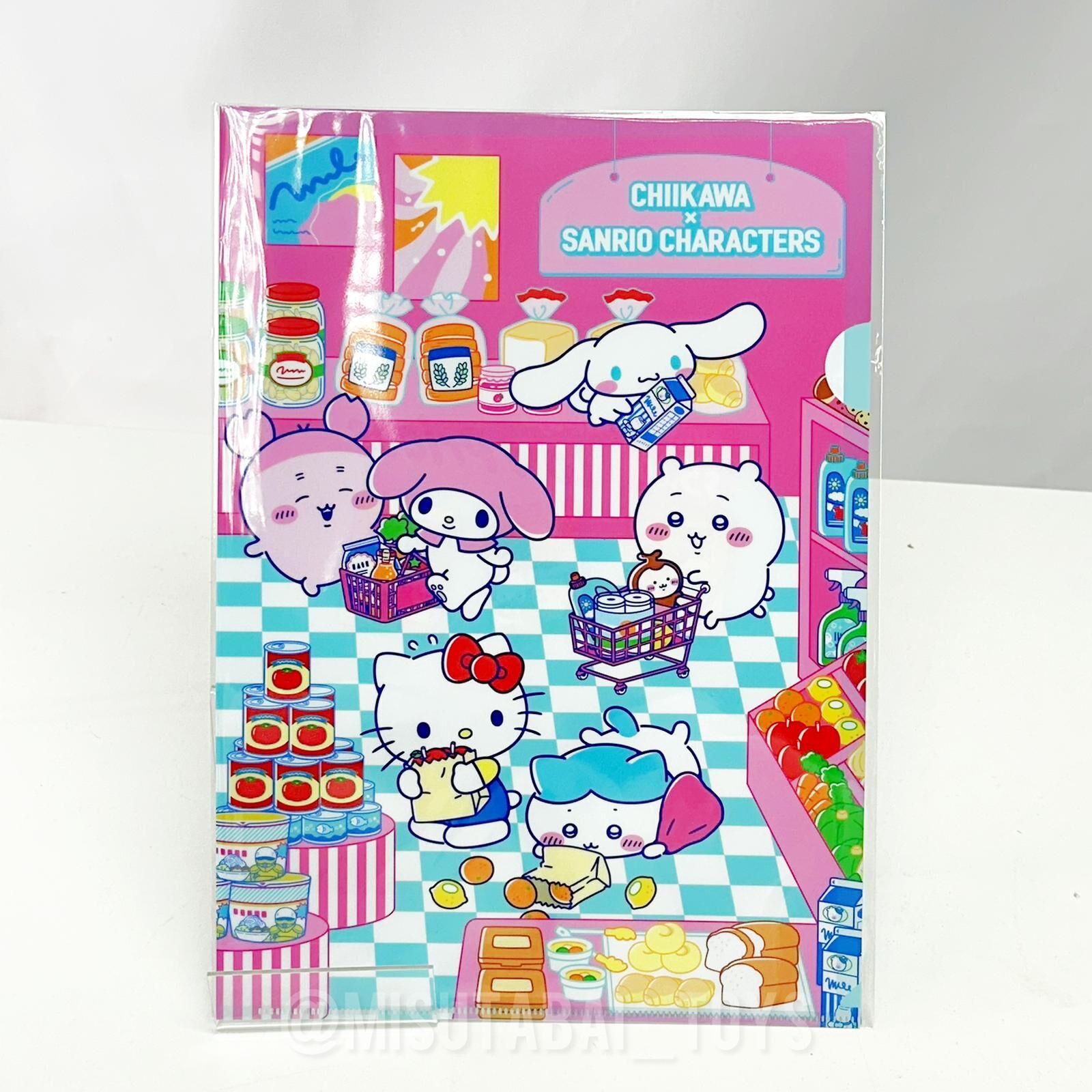 Chiikawa x Sanrio Characters Supermarket Clear File (Pink)