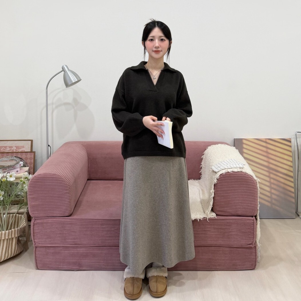 日常偏愛 下傘針織長裙