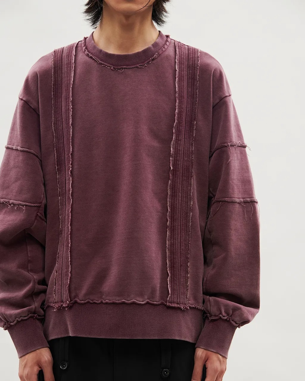 Vacant｜ES0173 - Washed Sweater (Burgundy)