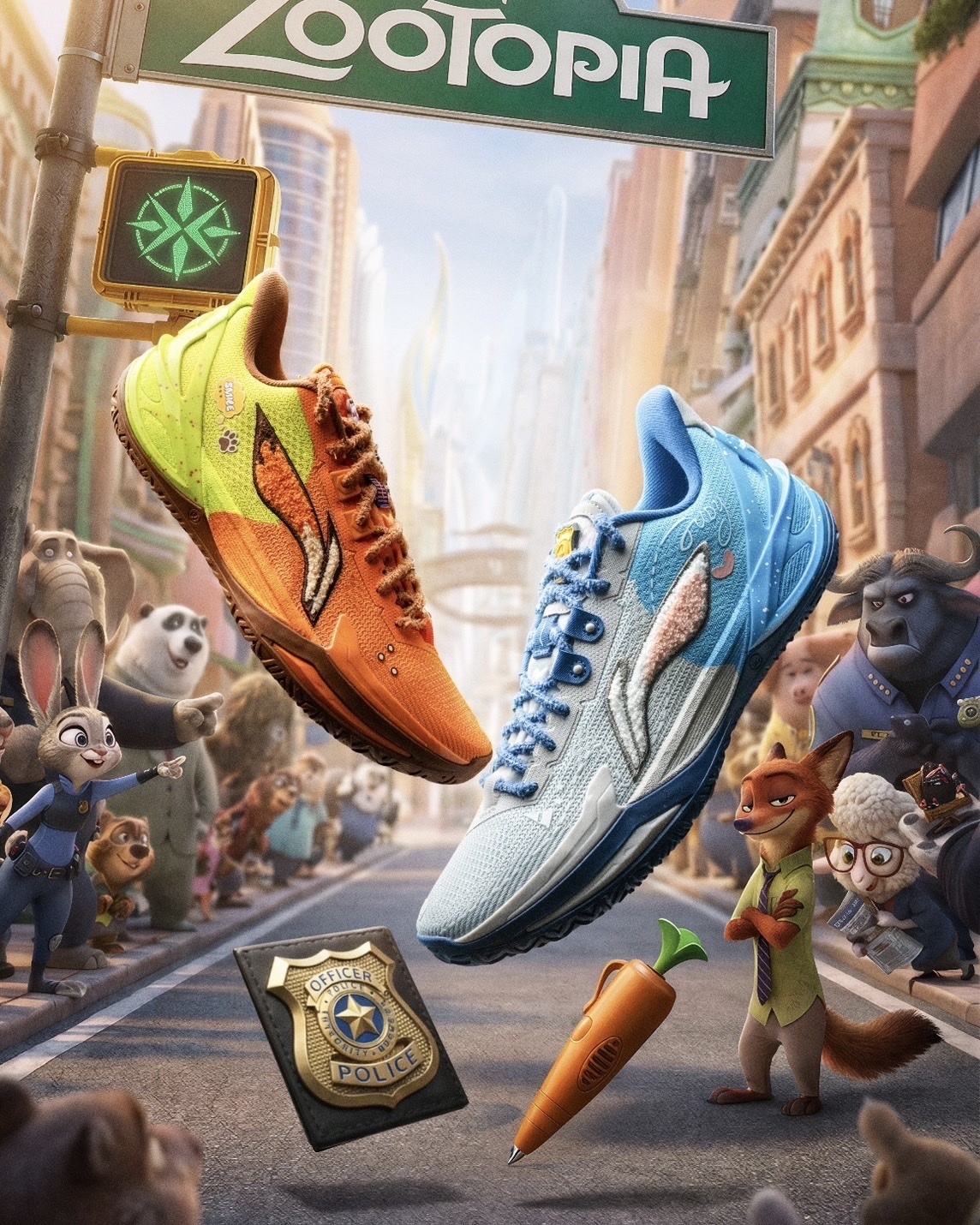 Li-Ning LiRen 利刃6V2 x Zootopia 李寧 尼克 茱蒂 動物方城市 迪士尼 緩震 回彈 實戰籃球鞋 男女鞋
