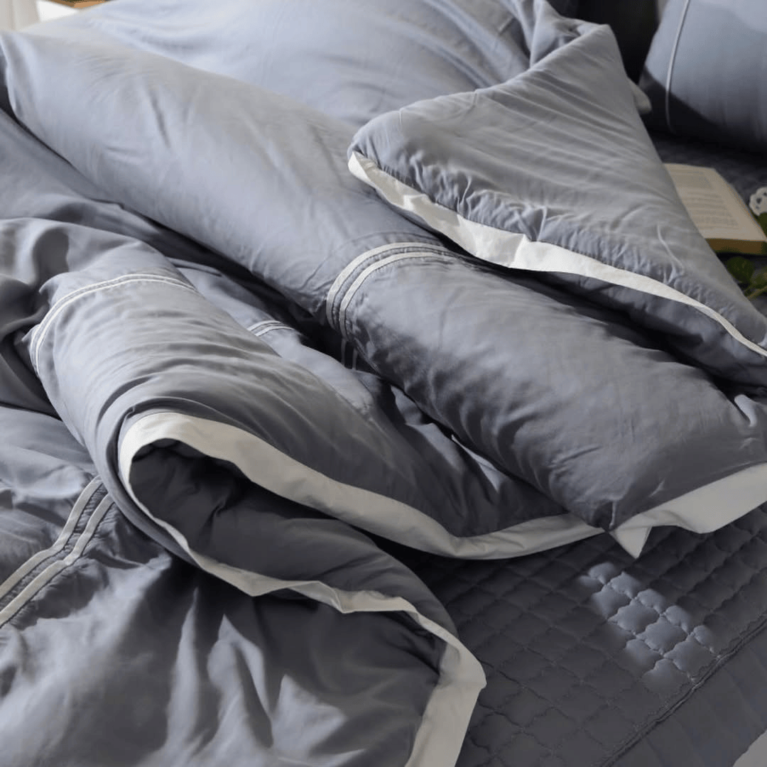 [韓國棉被] 天絲莫代爾・栗米棉填充｜簡約荷葉邊 四季被 3色