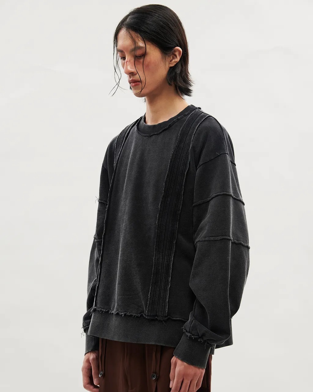 Vacant｜ES0173 - Washed Sweater (Black)