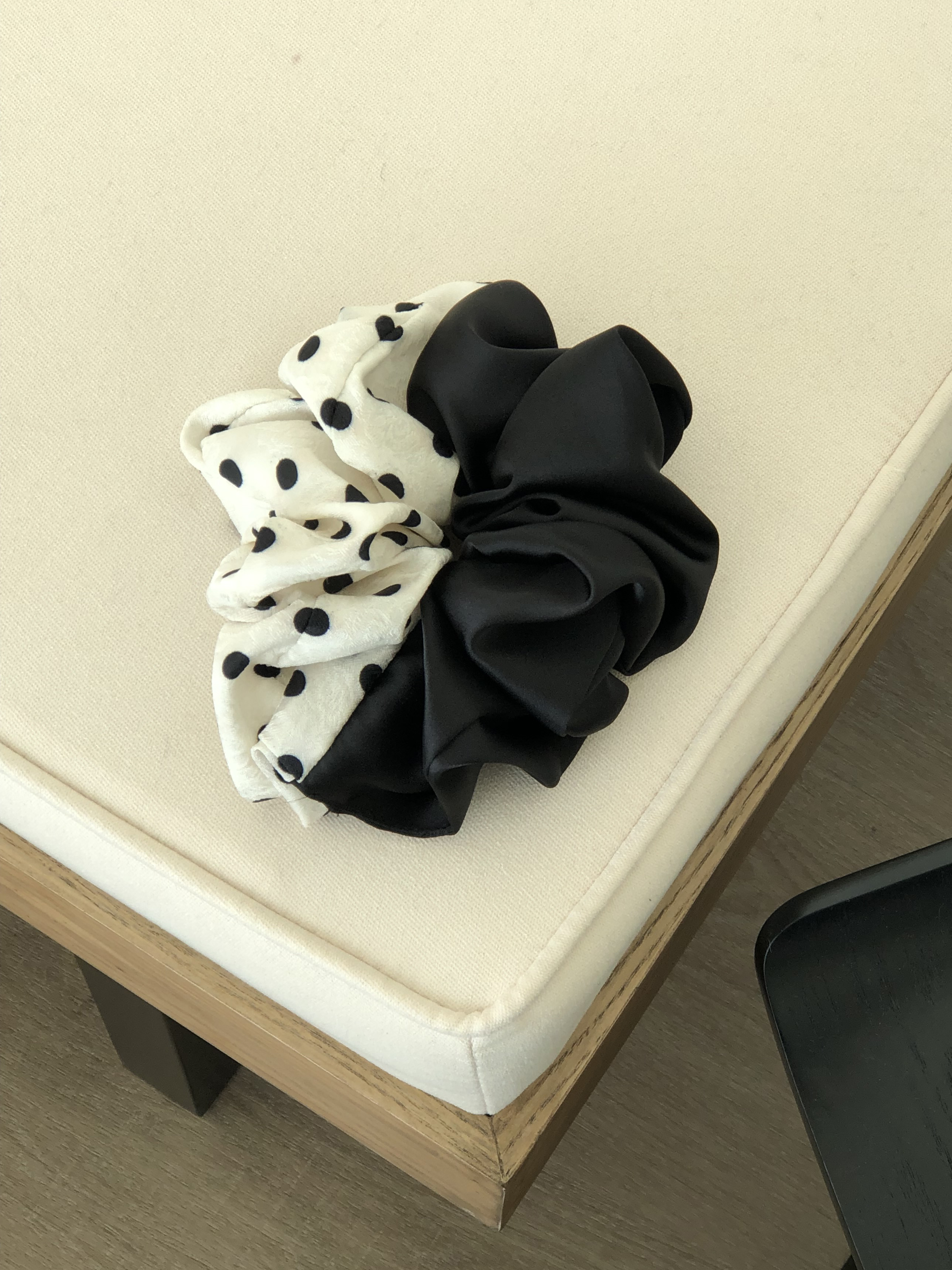 點點素色拼接髮圈