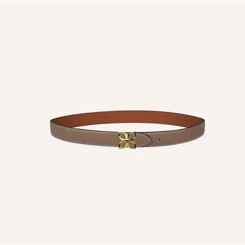 1FL0104-509 [FLEURON] Ceinture Hortensia Doré 25mm Taupe Marron 70 #CTF01VG0808MOL70 (EU)