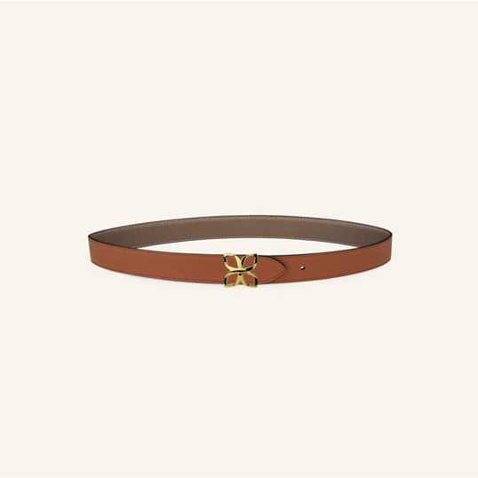 1FL0104-509 [FLEURON] Ceinture Hortensia Doré 25mm Taupe Marron 70 #CTF01VG0808MOL70 (EU)