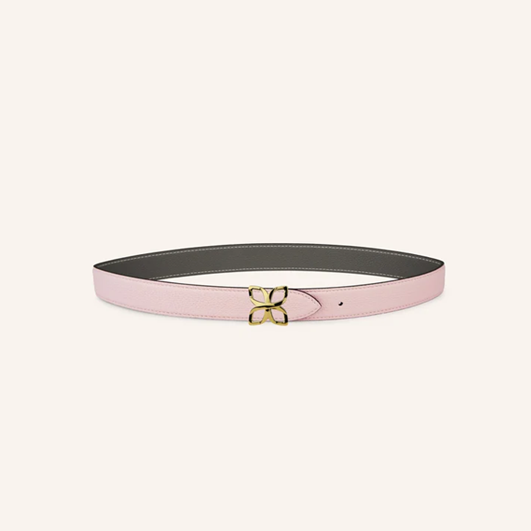 1FL0104-510 [FLEURON] Ceinture Hortensia Doré 25mm Rose Ballet Gris Ciment 70 #CTF01VG1065BPK70 (EU)