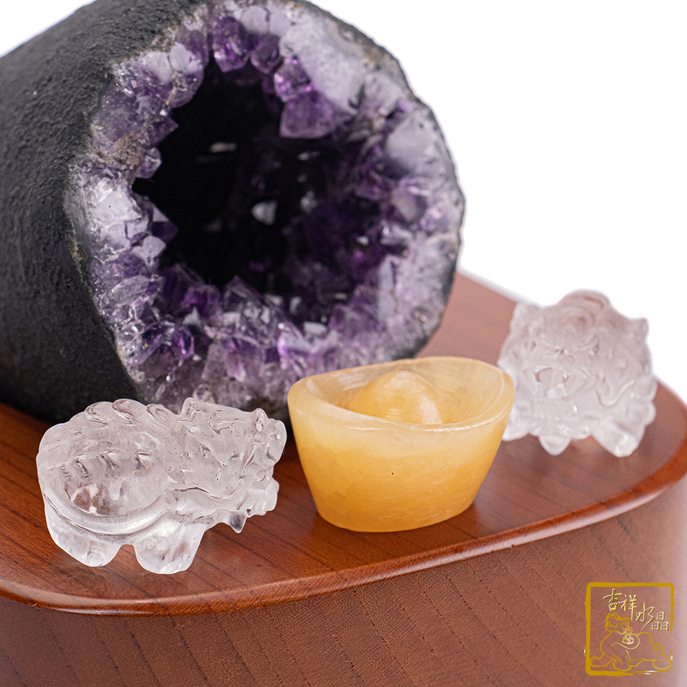 烏拉圭紫水晶洞 開運龍龜組合